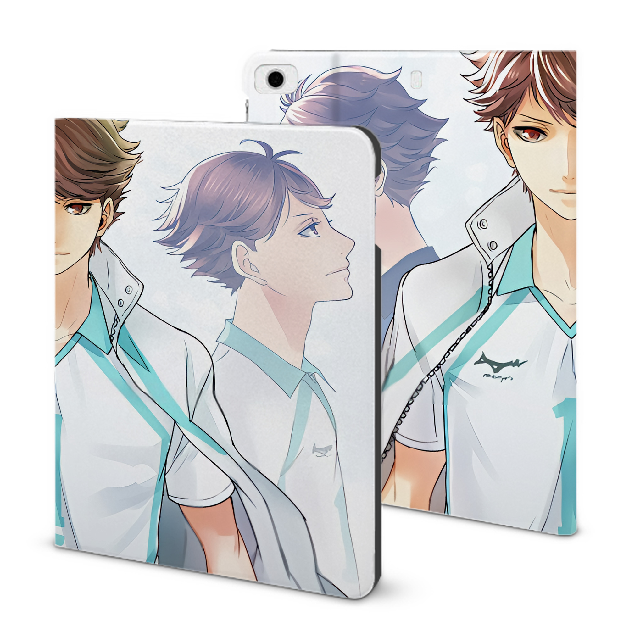 （画像用） ハイキュー!! Haikyu!! IPad ケース ブック型 PUレザー TPU 耐衝撃 軽量 薄型 ペン収納なし 全面保護 IPad 各モデル対応